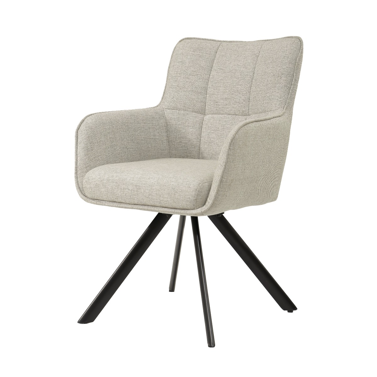 Livingfurn - Eetkamerstoel Tori Sand - Zwart - Set van 2