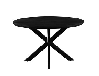 Livingfurn - Eetkamertafel Jesper - Zwart - Rond - 120 cm