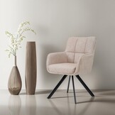 Livingfurn - Eetkamerstoel Tori Salmon - Roze - Set van 2