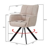 Livingfurn - Eetkamerstoel Tori Salmon - Roze - Set van 2