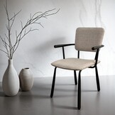 Brix - Eetkamerstoel Finn Sand - Zwart - Set van 2