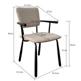 Brix - Eetkamerstoel Finn Sand - Zwart - Set van 2