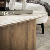 Hoyz Collection - Salontafel Romano Driehoekig - Keramisch Travertin - Set van 2