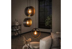 Hoyz Collection - Hanglamp 3L Ring Geperforeerd - Charcoal