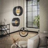 Hoyz Collection - Hanglamp 3L Ring Geperforeerd - Charcoal