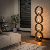Hoyz Collection - Vloerlamp 4L Ring Geperforeerd - Charcoal