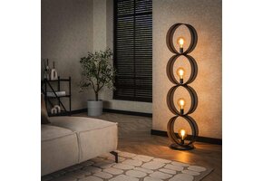 Hoyz Collection - Vloerlamp 4L Ring Geperforeerd - Charcoal