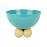 Present Time - Schaal Double Funky Large - Turquoise blue & soft yellow