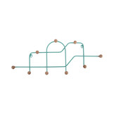 Present Time - Coat Rack Maze - Turquoise blue