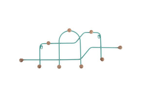 Present Time - Coat Rack Maze - Turquoise blue