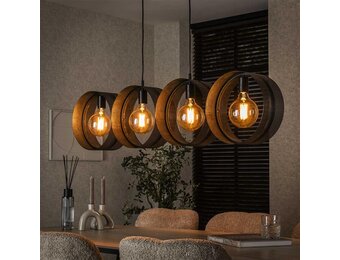 Hoyz Collection - Hanglamp 4L Ring Geperforeerd - Charcoal