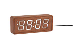 Karlsson - Wekker Solid Wood Engraved - Donker hout