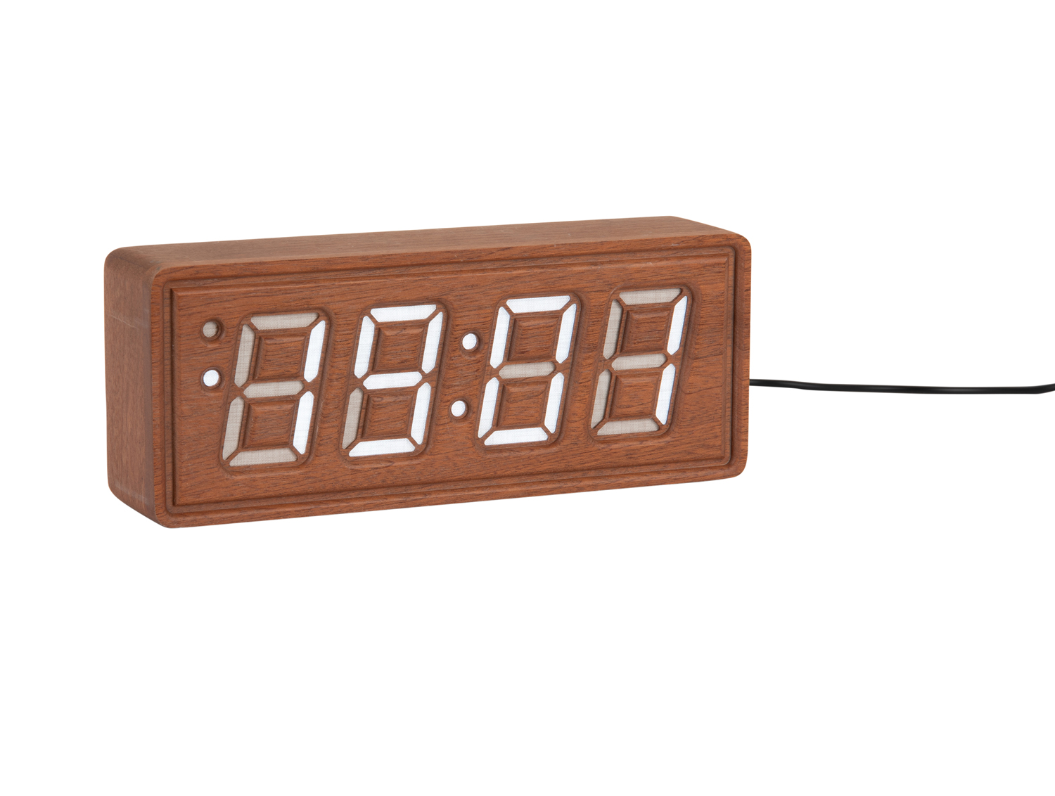 Karlsson - Wekker Solid Wood Engraved - Donker hout