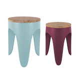 Leitmotiv - Kruk Set Double Funky - Soft blue & dark mauve