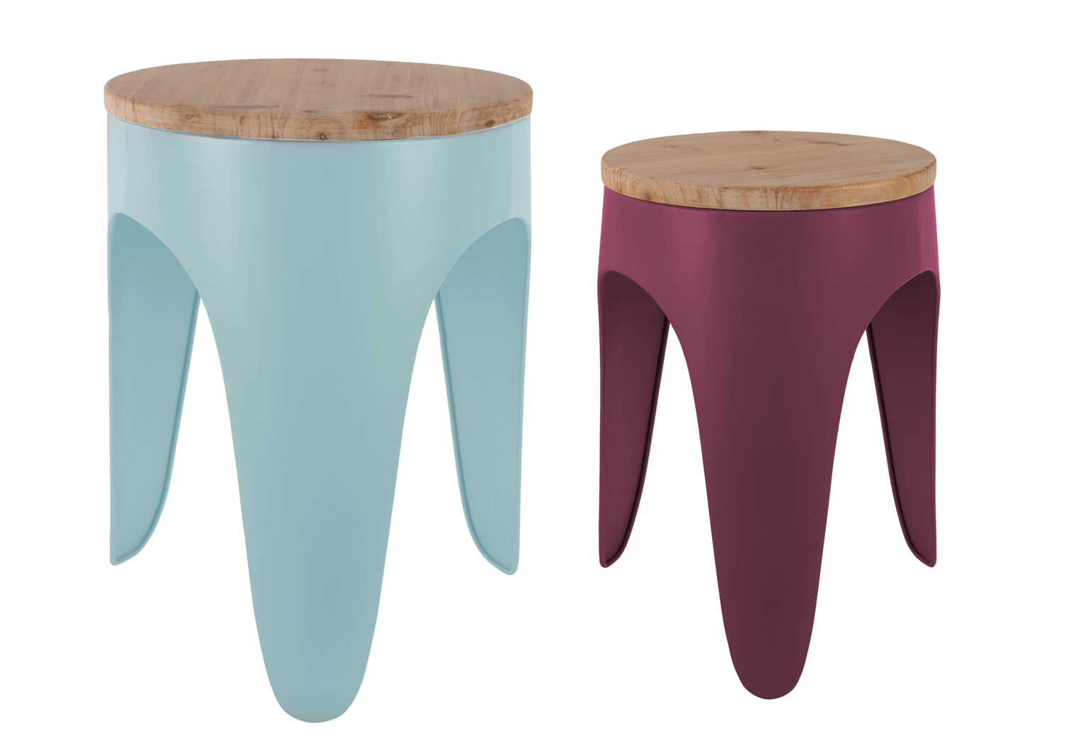 Leitmotiv - Kruk Set Double Funky - Soft blue & dark mauve
