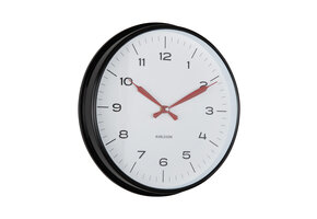 Karlsson - Wandklok Modern Factory - Black & bright red- Ø30cm