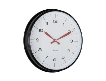 Karlsson - Wandklok Modern Factory - Black & bright red- Ø30cm