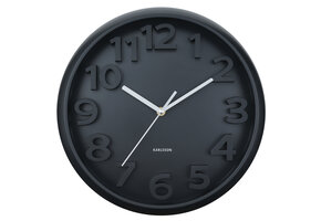 Karlsson - Wandklok Elevated Classic Numbers - Zwart- Ø33,5cm