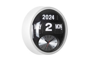 Karlsson - Wandklok Rond Flip - Wit- Ø32,6cm