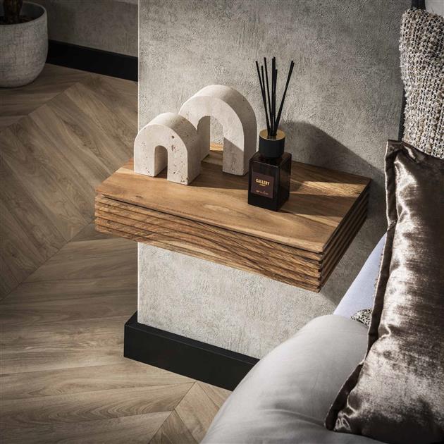 Hoyz Collection - Nachtkastje Set-2 Layer L - Massief Acacia Naturel - Set-2 - 40cm breed