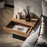 Hoyz Collection - Nachtkastje Set-2 Layer L - Massief Acacia Naturel - Set-2 - 40cm breed