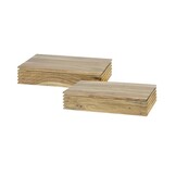 Hoyz Collection - Nachtkastje Set-2 Layer L - Massief Acacia Naturel - Set-2 - 40cm breed