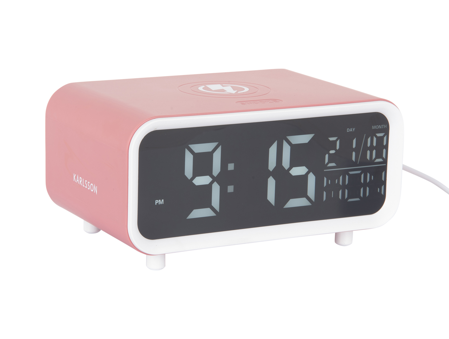Karlsson - Wekker Chunky LED w. Phone Charger - Rose tan