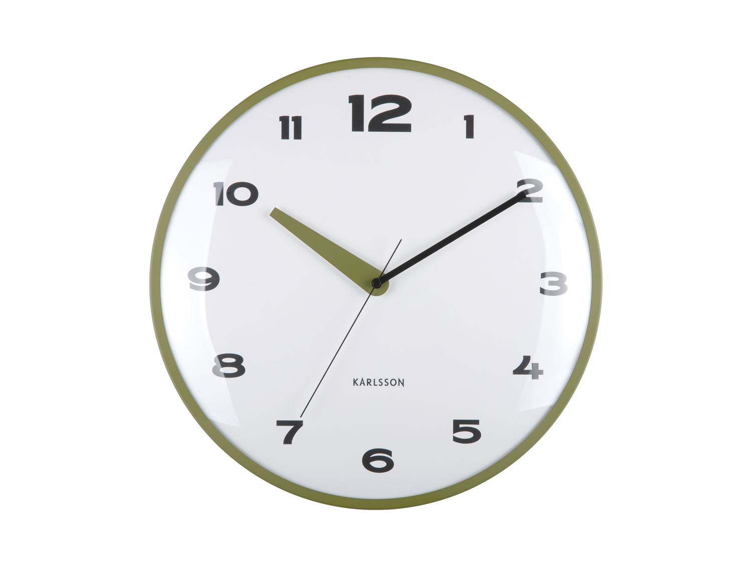 Karlsson - Wandklok Brisk Dome - Army green- Ø40cm