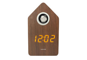 Karlsson - Wekker Cuckoo LED - Dark wood veneer