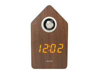 Karlsson - Wekker Cuckoo LED - Dark wood veneer
