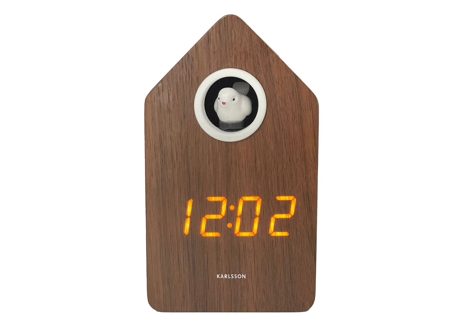Karlsson - Wekker Cuckoo LED - Dark wood veneer