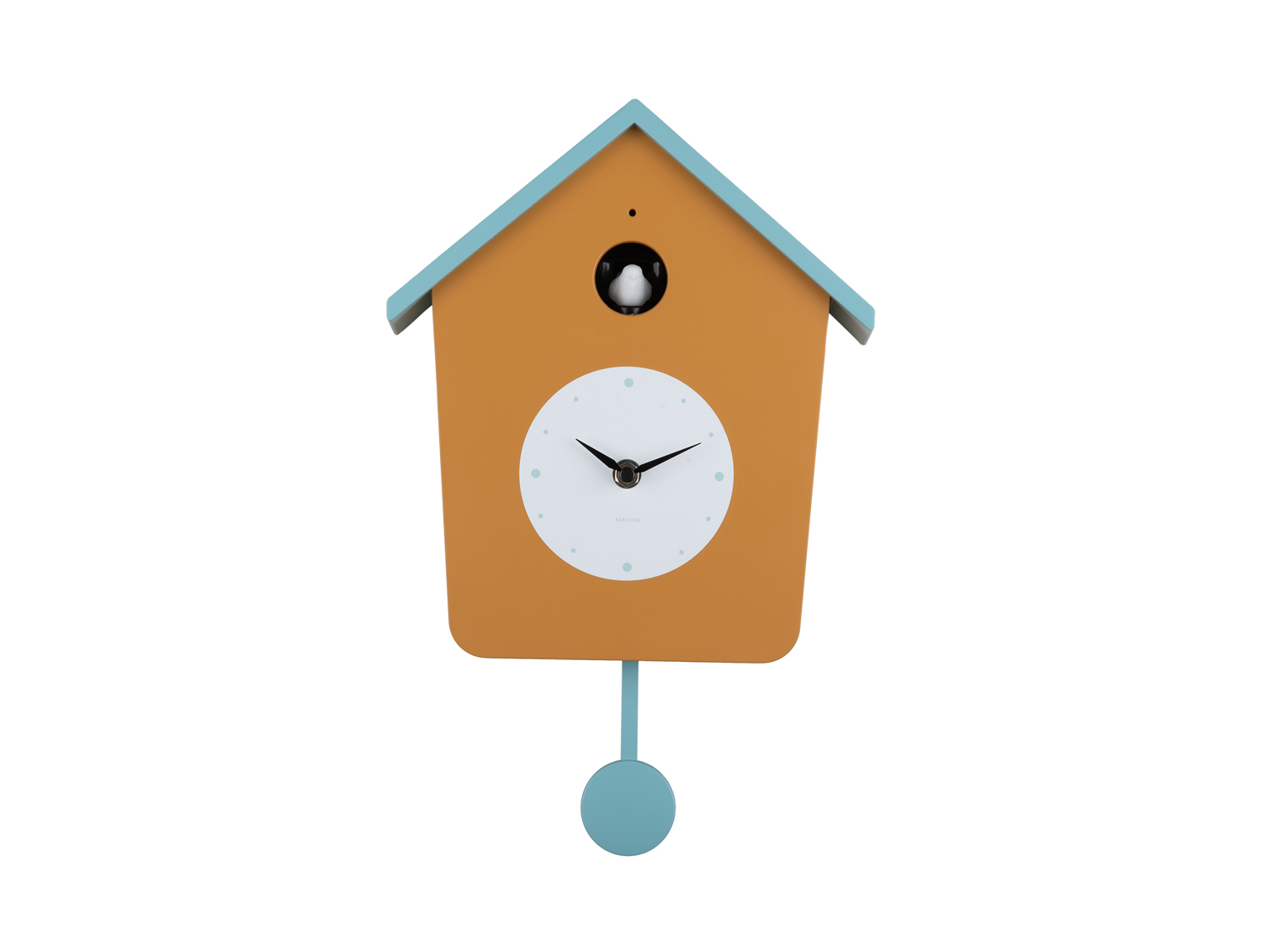 Karlsson - Wandklok Cuckoo Light - Ochre yellow & misty blue