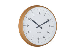 Karlsson - Wandklok Modern Factory - Ochre yellow & dark blue- Ø30cm