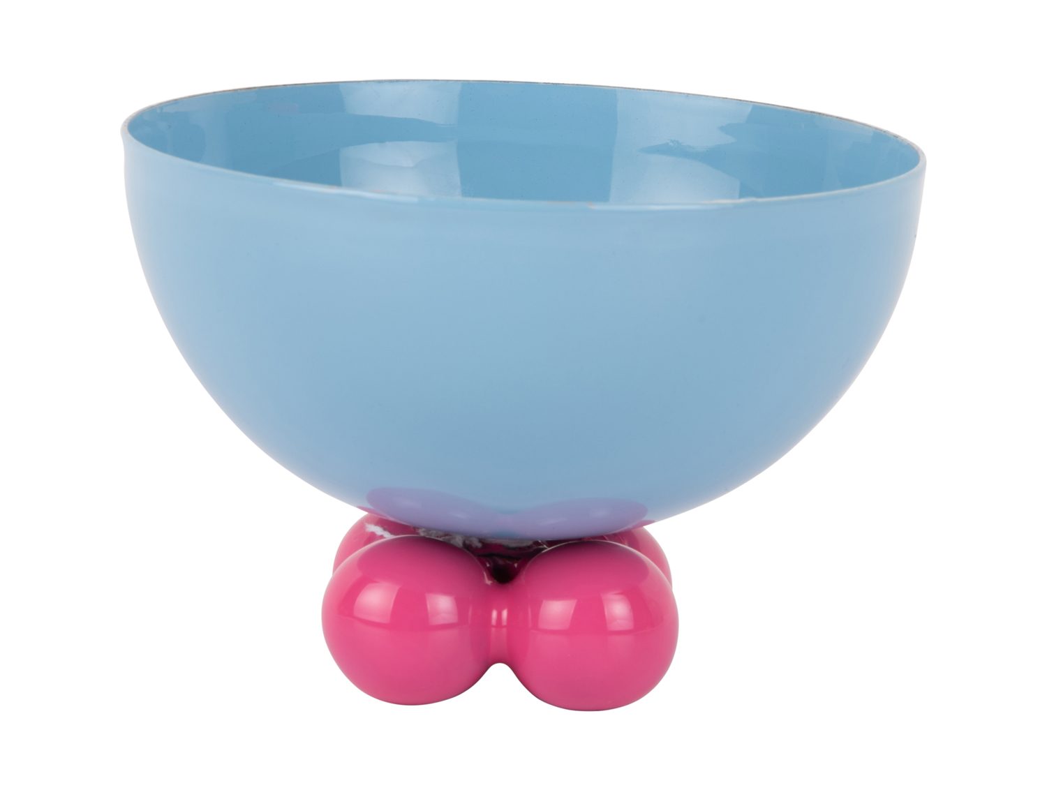 Present Time - Schaal Double Funky Small - Soft blue & bright pink