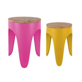 Leitmotiv - Kruk Set Double Funky - Bright pink & bright yellow