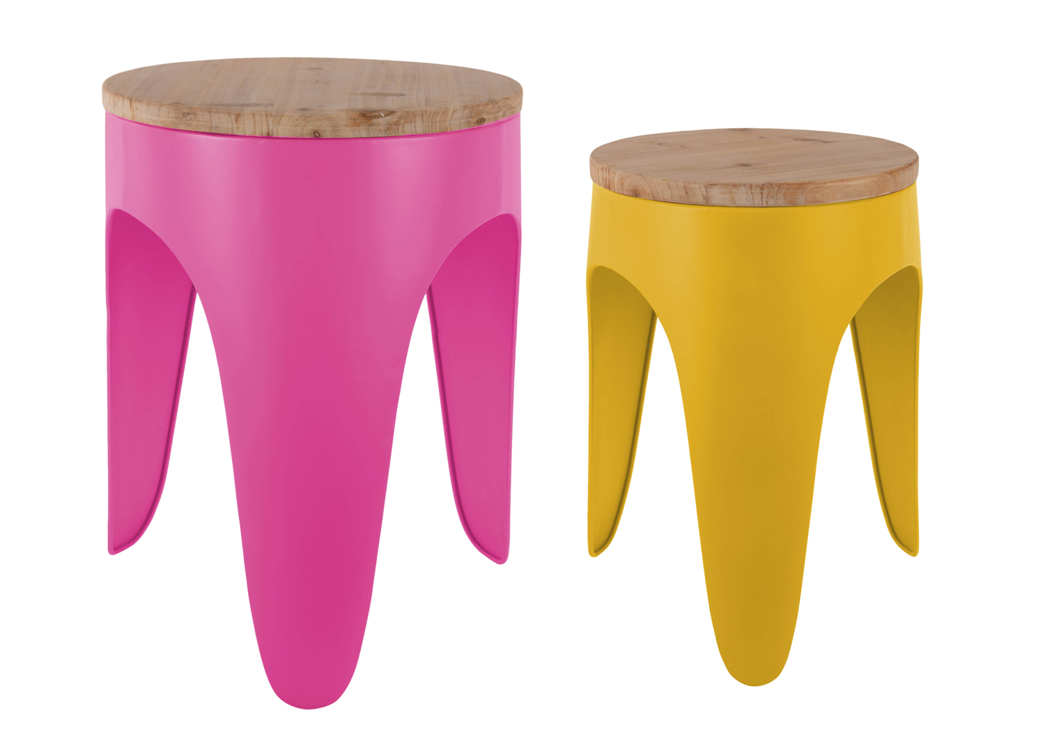 Leitmotiv - Kruk Set Double Funky - Bright pink & bright yellow