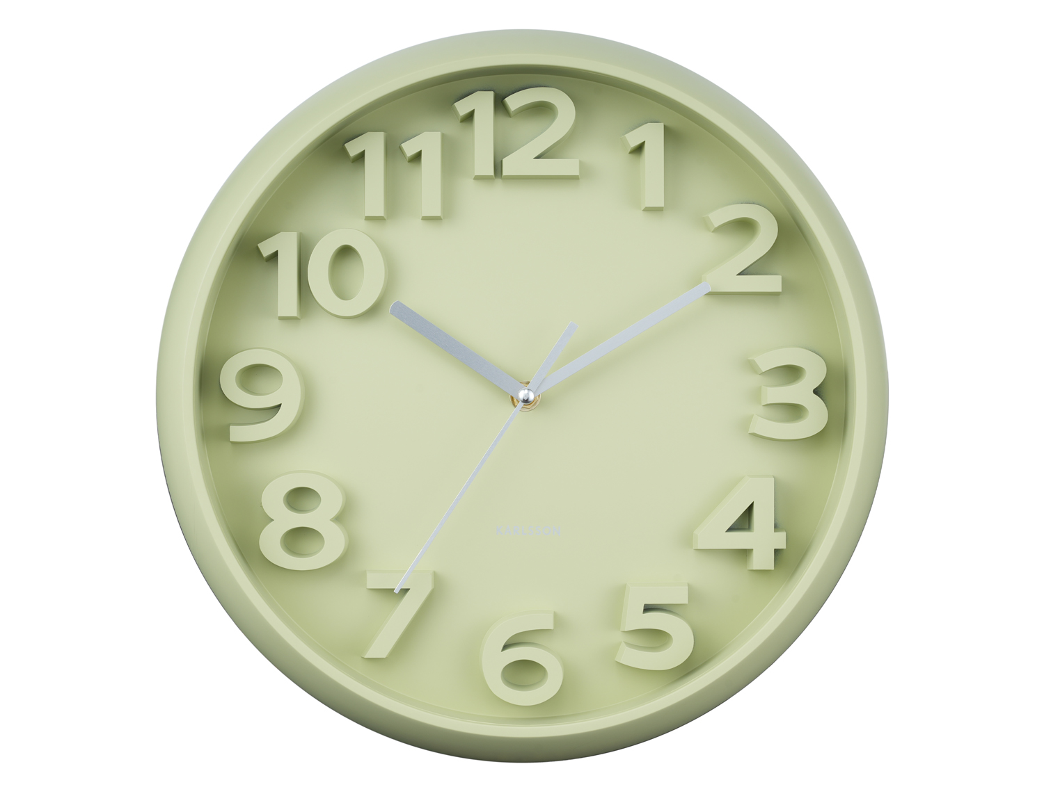 Karlsson - Wandklok Elevated Classic Numbers - Tea green- Ø33,5cm