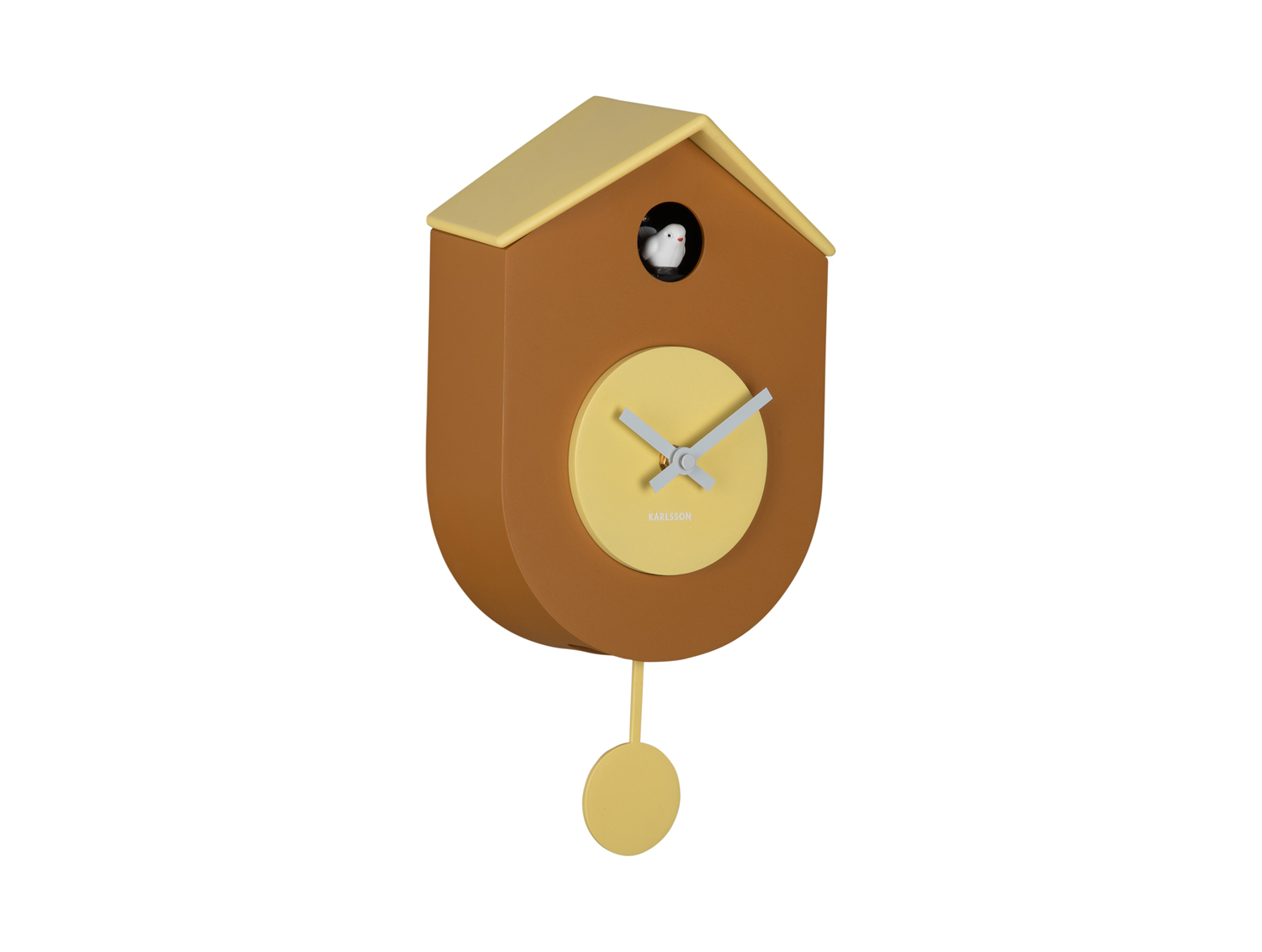 Karlsson - Wandklok Grato Cuckoo - Ochre yellow & soft yellow