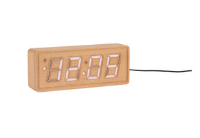 Karlsson - Wekker Solid Wood Engraved - Licht hout