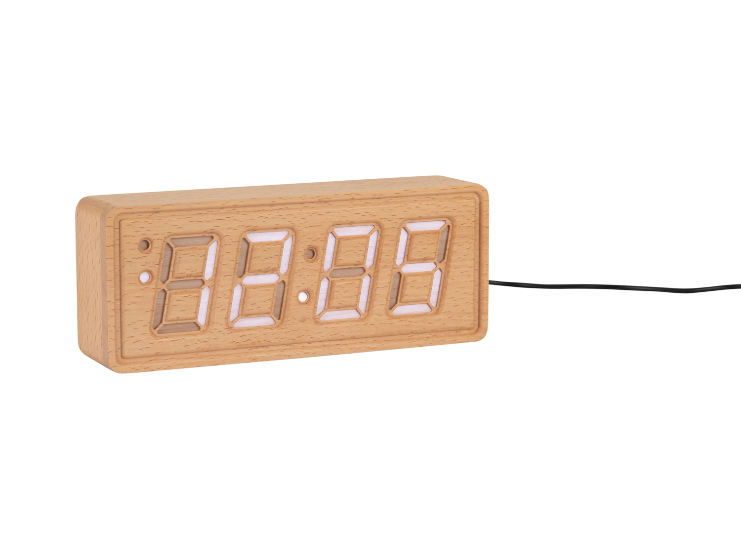 Karlsson - Wekker Solid Wood Engraved - Licht hout