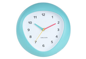Karlsson - Wandklok Funky Vibes - Turquoise blue- Ø25,5cm