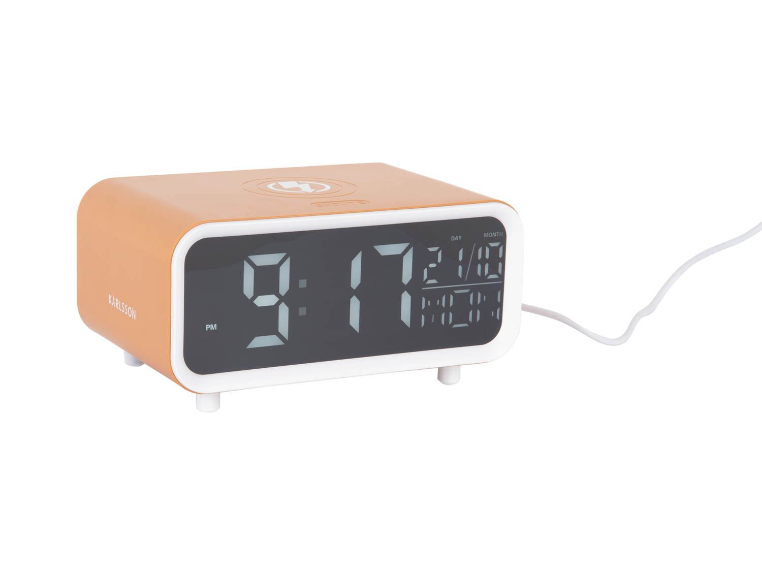 Karlsson - Wekker Chunky LED w. Phone Charger - Okergeel