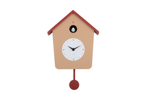 Karlsson - Wandklok Cuckoo Light - Soft brown & red ochre