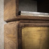 Hoyz Collection - Nachtkastje XS Brass - Massief Mango Zwart - 30cm breed