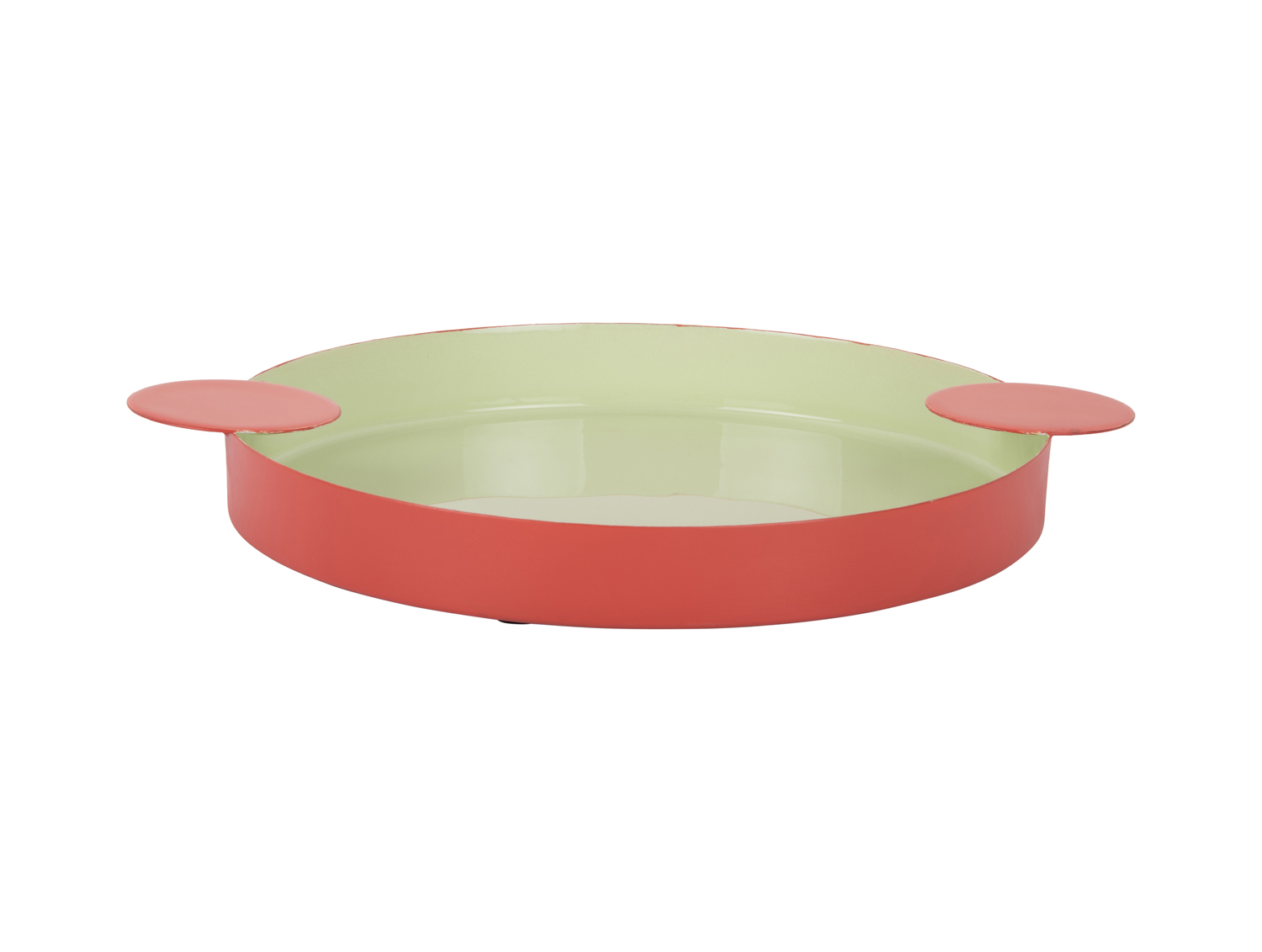 Present Time - Dienblad Double Funky Medium - Soft green & scarlet red