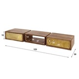 Hoyz Collection - Kaptafel Brass - Massief Mango Zwart - 123cm breed