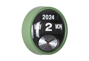 Karlsson - Wandklok Rond Flip - Jungle groen- Ø32,6cm