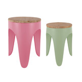 Leitmotiv - Kruk Set Double Funky - Tan rose & tea green