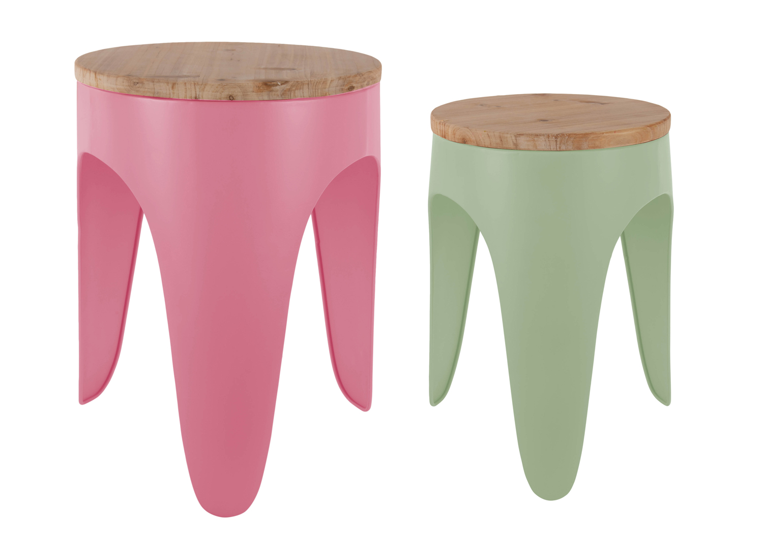 Leitmotiv - Kruk Set Double Funky - Tan rose & tea green