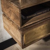 Hoyz Collection - Nachtkastje Brass - Massief Mango Zwart - 40cm breed